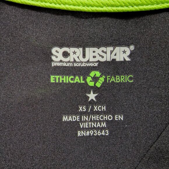 NWT Scrubstar Womens Scrub Top Size XS Moisture Control 4-Way Stretch Black - Picture 3 of 6